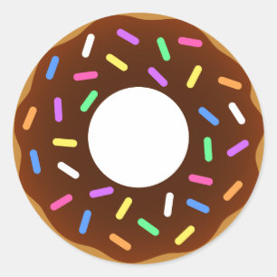Pegatina Redonda Diseño de donut animado