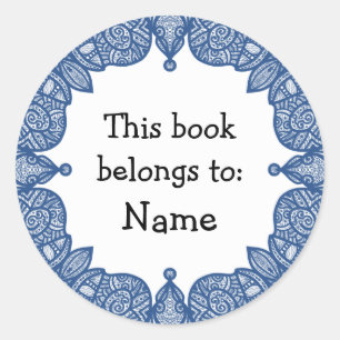 Pegatina Redonda Diseño de Doodle