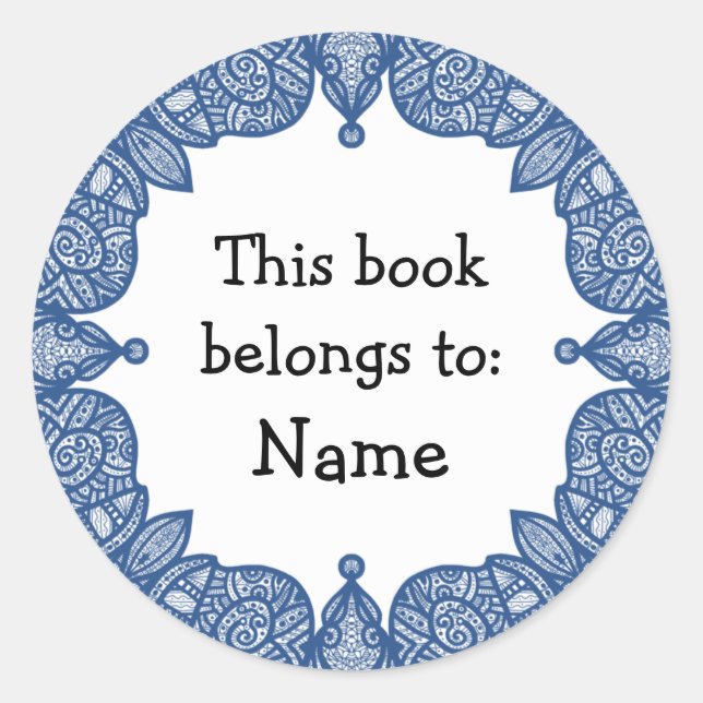 Pegatina Redonda Diseño de Doodle (Anverso)