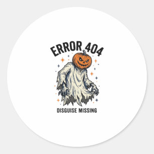 Pegatina Redonda Diseño de error de fantasma de calabaza de disfraz
