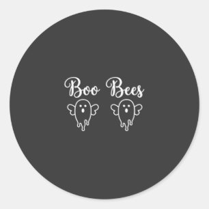 Pegatina Redonda Diseño de fantasma de Halloween de abejas boo