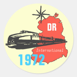 Pegatina Redonda Diseño de ferrocarril de imperio DDR