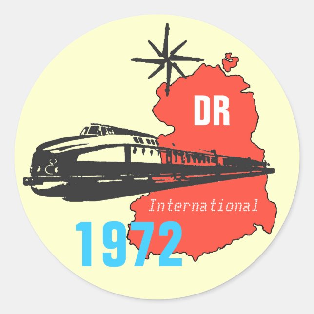 Pegatina Redonda Diseño de ferrocarril de imperio DDR (Anverso)