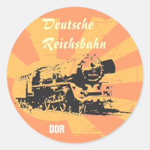 Pegatina Redonda Diseño de ferrocarril de imperio DDR