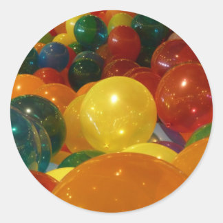 Pegatina Redonda Diseño de Fiestas coloridos de globos