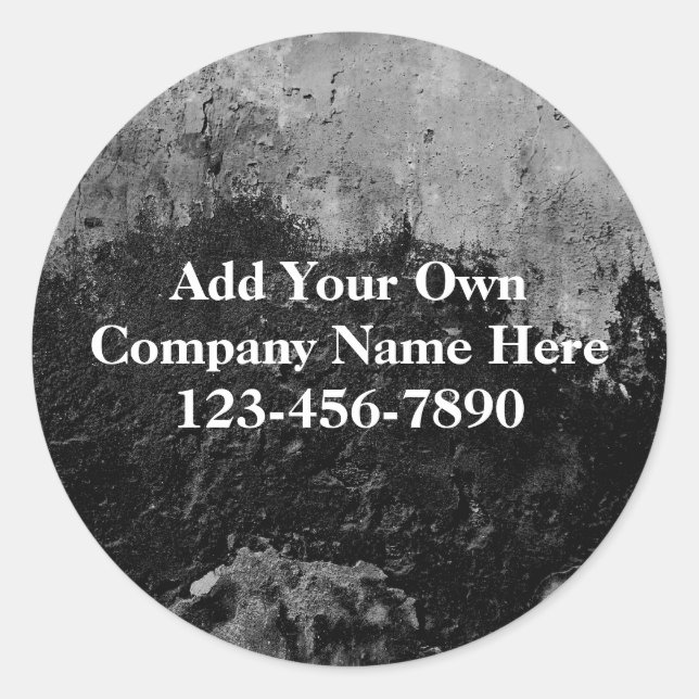 Pegatina Redonda Diseño de fino grunge Black Paint Faux (Anverso)