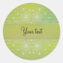 Pegatina Redonda Diseño de flores románticas