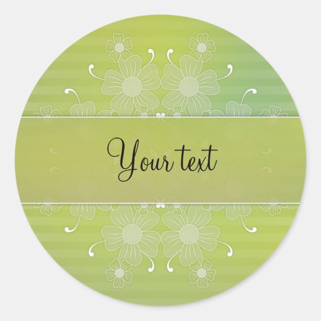 Pegatina Redonda Diseño de flores románticas (Anverso)