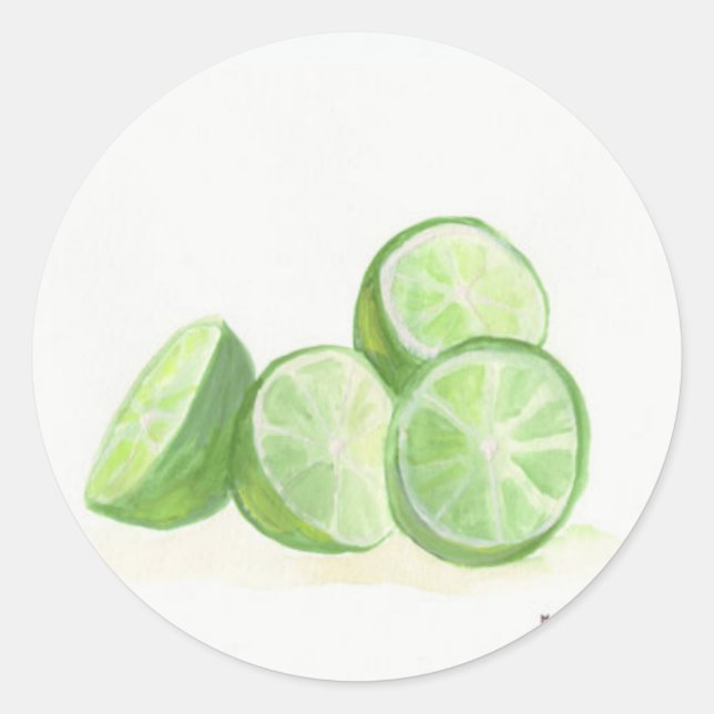Pegatina Redonda Diseño de frutos de limón (Anverso)