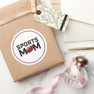 Pegatina Redonda Diseño de fútbol para mamá deportiva