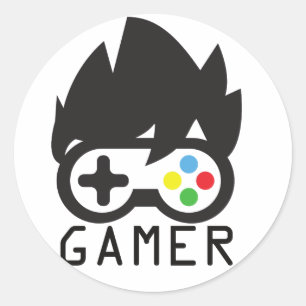 Pegatina Redonda Diseño de gamers