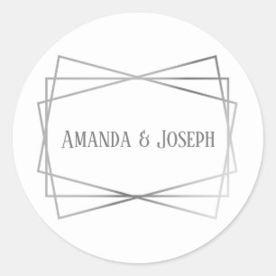 Pegatina Redonda Diseño de Gris Mediano-Círculo