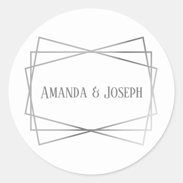 Pegatina Redonda Diseño de Gris Mediano-Círculo (Anverso)