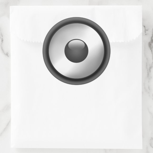 Pegatina Redonda Diseño de Guay y Music Speaker (Bolso)