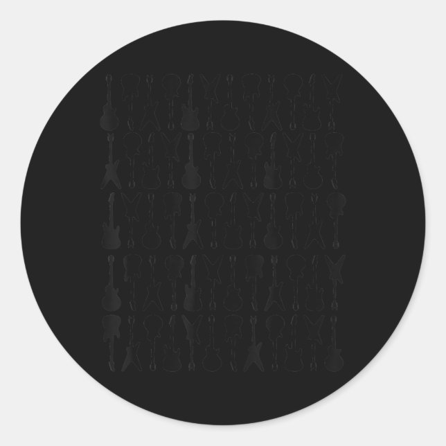 Pegatina Redonda Diseño de guitarra guitaraholic para guitarrista (Anverso)