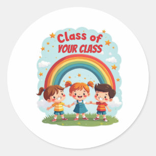 Pegatina Redonda Diseño De Habitaciones De Clase personalizado Para