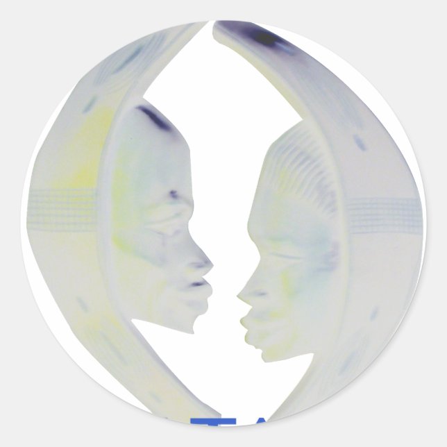 Pegatina Redonda Diseño de Hakuna Matata para impresión africana (Anverso)