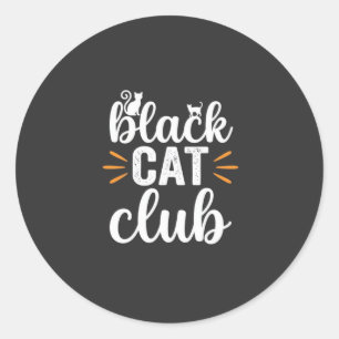 Pegatina Redonda Diseño de Halloween del Black Cat Club