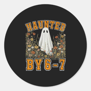 Pegatina Redonda Diseño de Halloween Embrujado 67 Seis Siete Meme 1