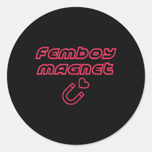 Pegatina Redonda Diseño de imanes Femboy