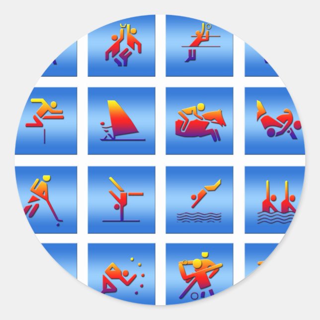 Pegatina Redonda Diseño de juegos (Anverso)