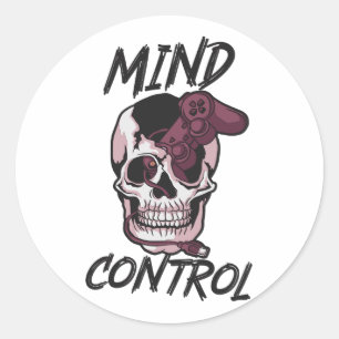 Pegatina Redonda Diseño de juegos de control mental