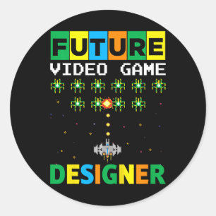 Pegatina Redonda Diseño de juegos para niños pequeños para desarrol