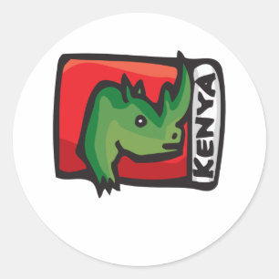 Pegatina Redonda Diseño de Kenia