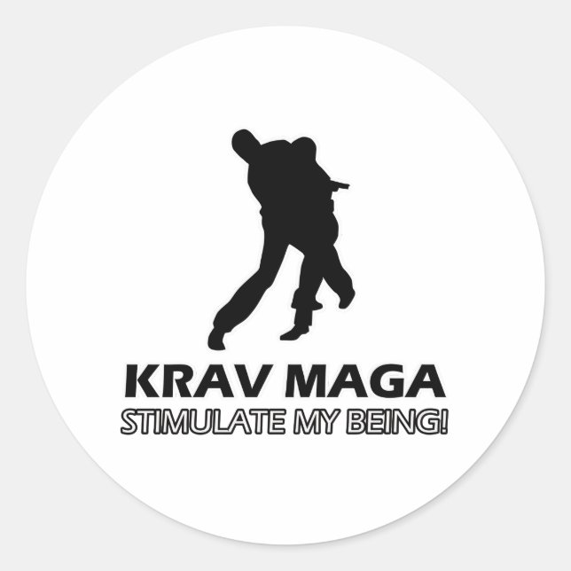Pegatina Redonda diseño de krav maga (Anverso)