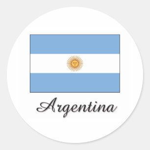 Pegatina Redonda Diseño de la bandera de Argentina