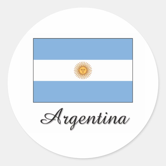 Pegatina Redonda Diseño de la bandera de Argentina (Anverso)