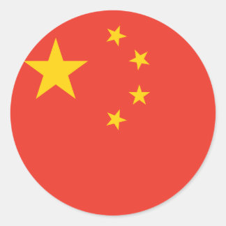 Pegatina Redonda Diseño de la bandera de China