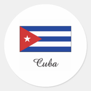 Pegatina Redonda Diseño de la bandera de Cuba