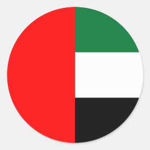 Pegatina Redonda Diseño de la bandera de Emiratos Árabes Unidos
