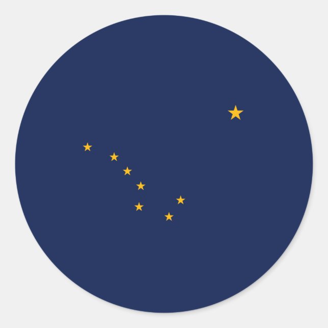 Pegatina Redonda Diseño de la bandera del estado de Alaska (Anverso)
