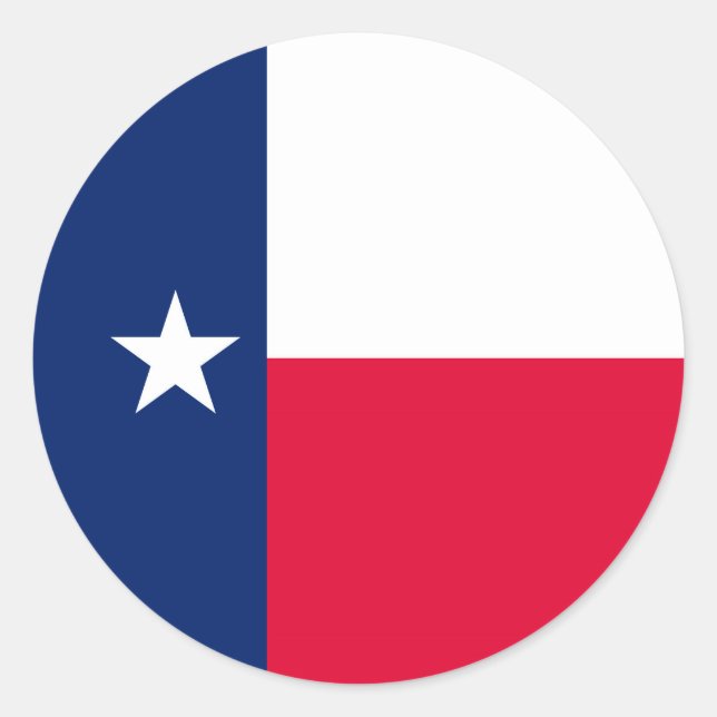 Pegatina Redonda Diseño de la bandera del estado de Texas (Anverso)