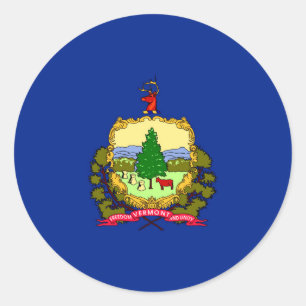 Pegatina Redonda Diseño de la bandera del estado de Vermont