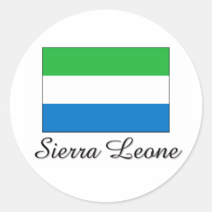 Pegatina Redonda Diseño de la bandera del Sierra Leone