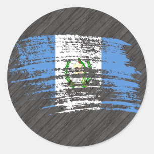 Pegatina Redonda Diseño de la bandera guatemalteca de Guay