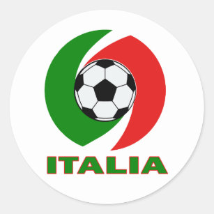 Pegatina Redonda Diseño de la bola de la bandera de Italia Italia