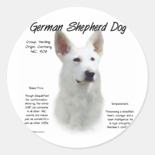 Pegatina Redonda Diseño de la historia del perro pastor alemán (qué
