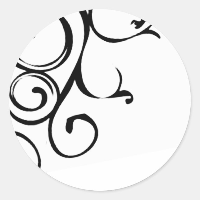 Pegatina Redonda Diseño de la vid (Anverso)