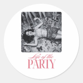 Pegatina Redonda Diseño de la vida de la fiesta | Fiesta de Damas d