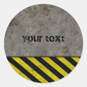 Pegatina Redonda Diseño de las rayas del peligro