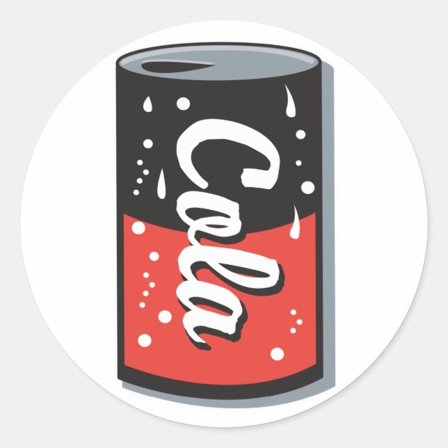 Pegatina Redonda diseño de lata de cola retro (Anverso)