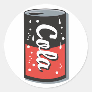 Pegatina Redonda diseño de lata de cola retro