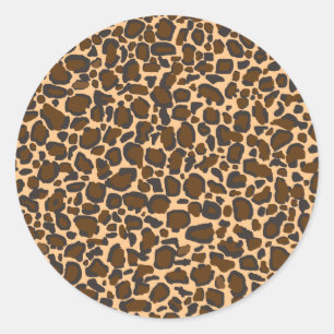 Pegatina Redonda diseño de leopardo
