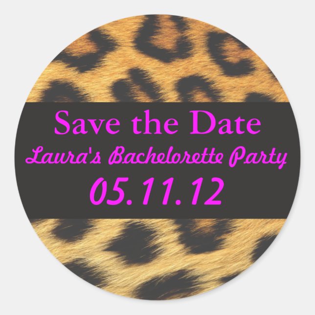 Pegatina Redonda Diseño de leopardo (Anverso)