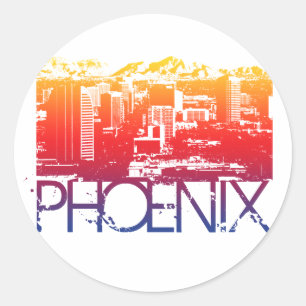 Pegatina Redonda Diseño de líneas aéreas Phoenix
