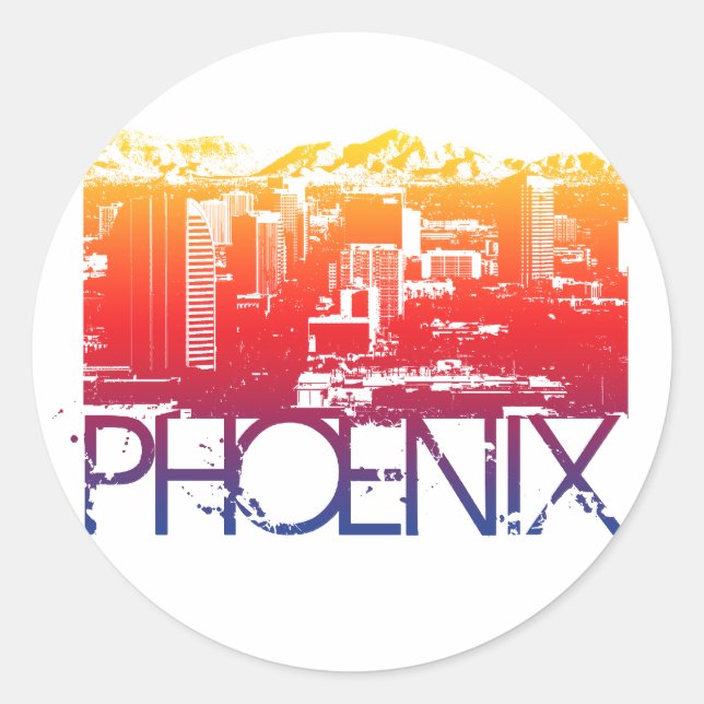 Pegatina Redonda Diseño de líneas aéreas Phoenix (Anverso)